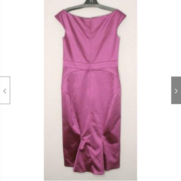 NWT Zac Posen Seam Detail Stretch Satin Cocktail Dress 6 - Picture 7 of 14